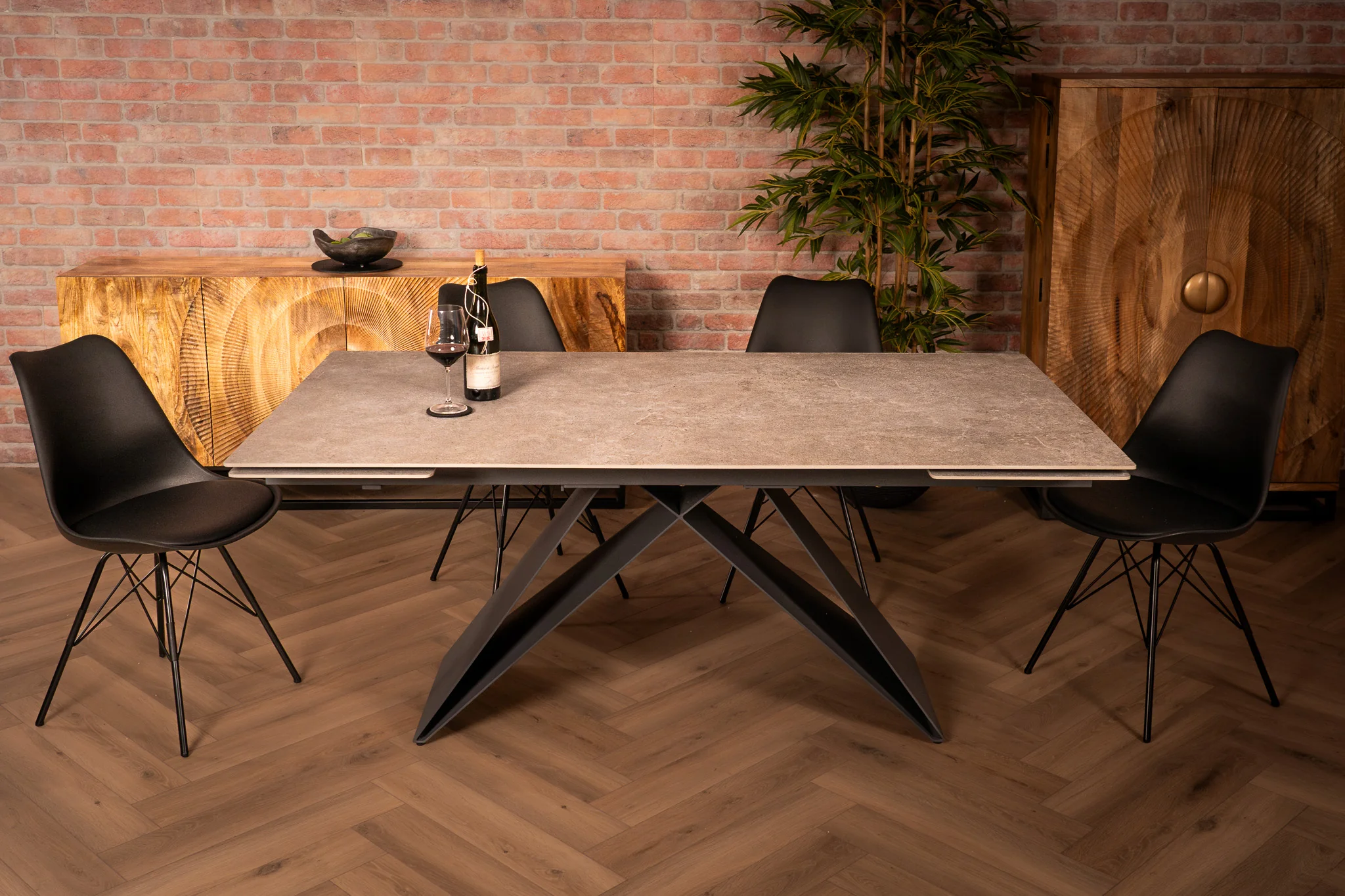 Extendable Sintered Stone Dining Table 180-260cm – Apollo Grey Concrete Look - Image 6