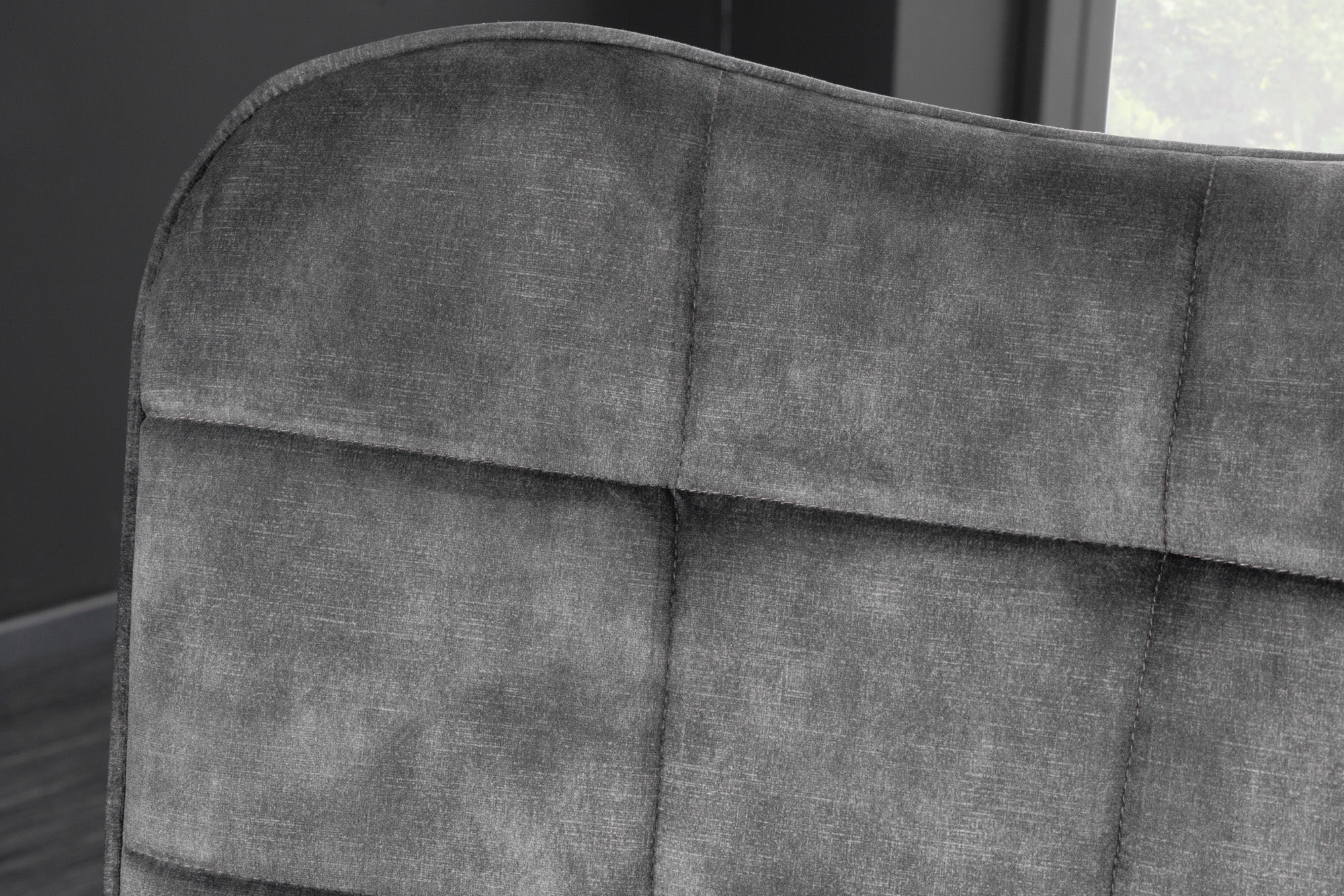 Velvet Armchair Grey with Black Legs – Scandinavia - Image 3