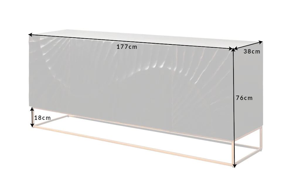 Solid Mango Wood Sideboard Black 177 cm – Scorpion 3D Carved Front - Image 10