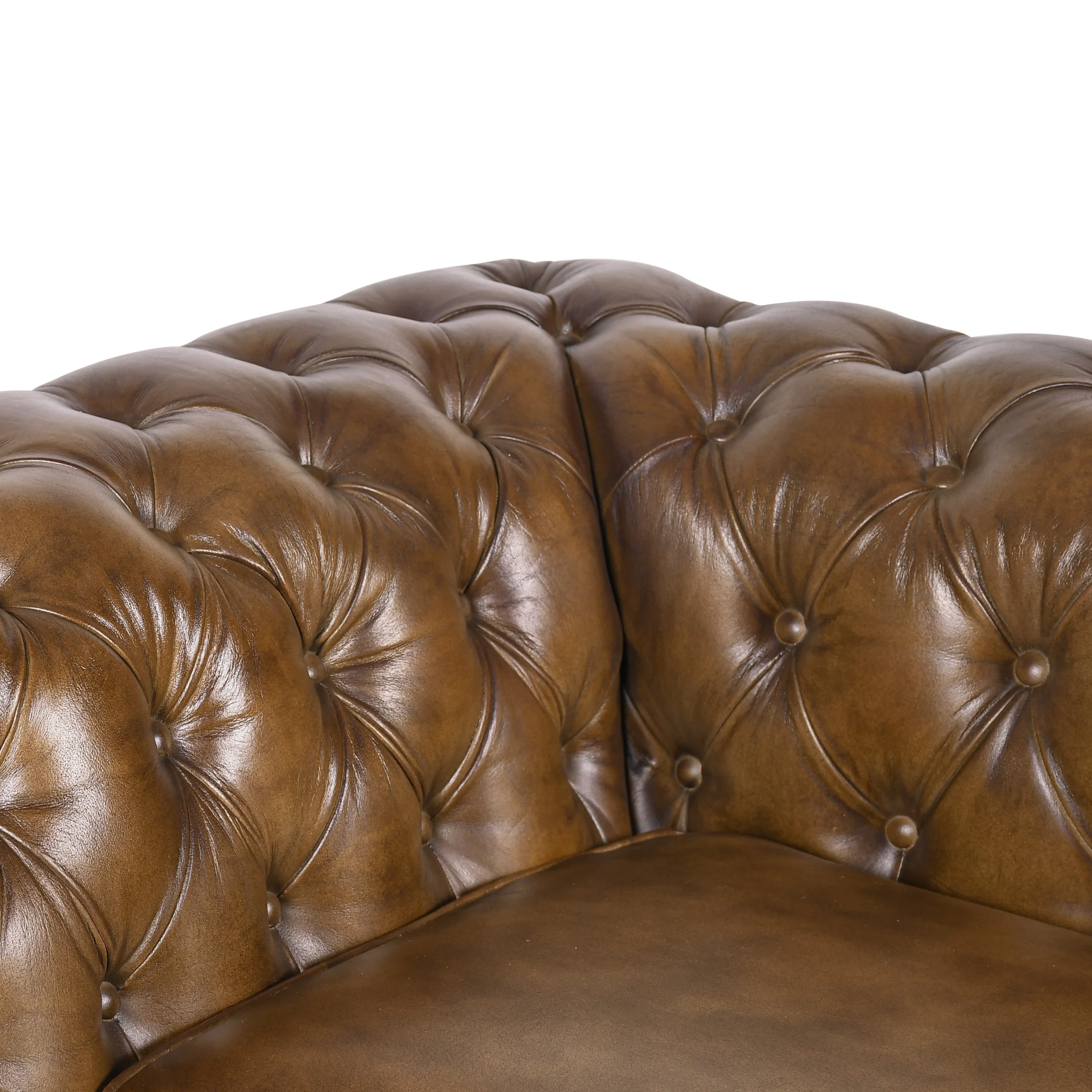 Chesterfield Genuine Leather 2 Seater Sofa 158 cm – Stratford Antique Brown - Image 4