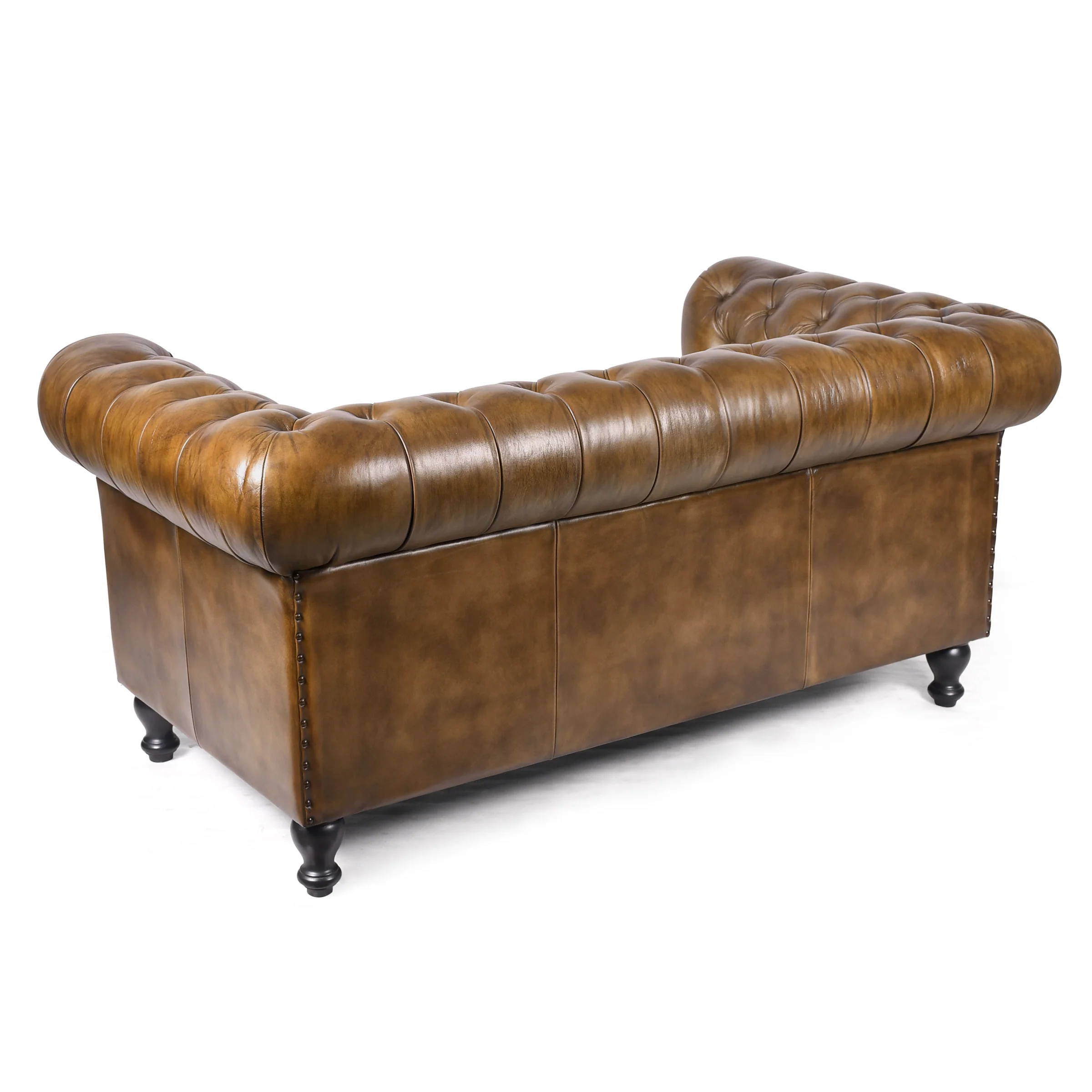 Chesterfield Genuine Leather 2 Seater Sofa 158 cm – Stratford Antique Brown - Image 7