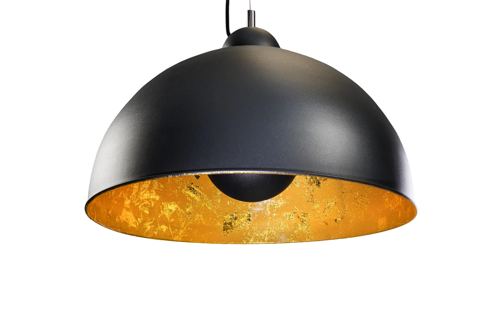 Industrial Pendant Light 55 cm Black with Gold Leaf Finish – Studio - Image 5