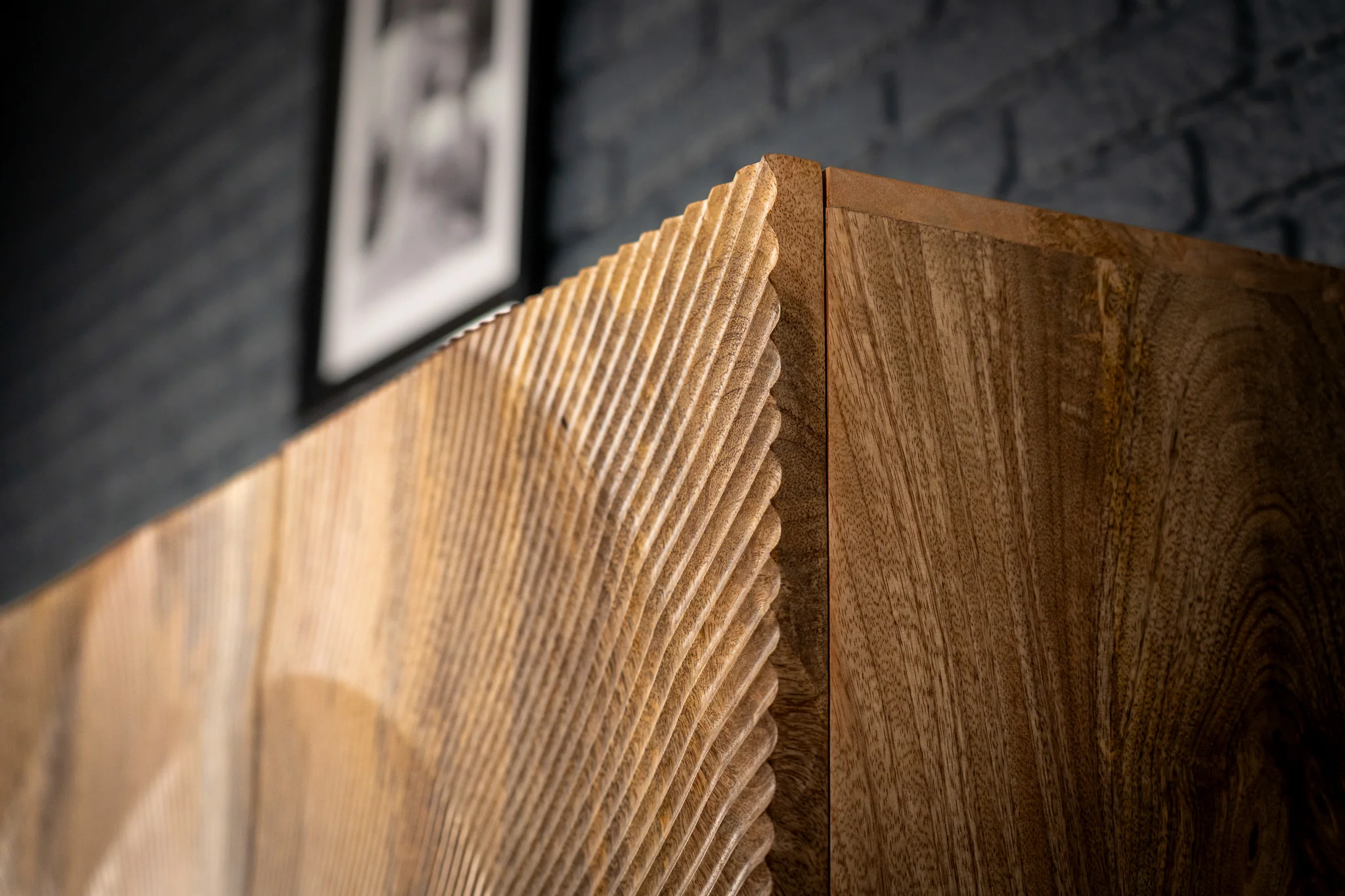 Solid Mango Wood Storage Cabinet Natural Brown 100 cm with Gold Legs – Sunset - Image 4