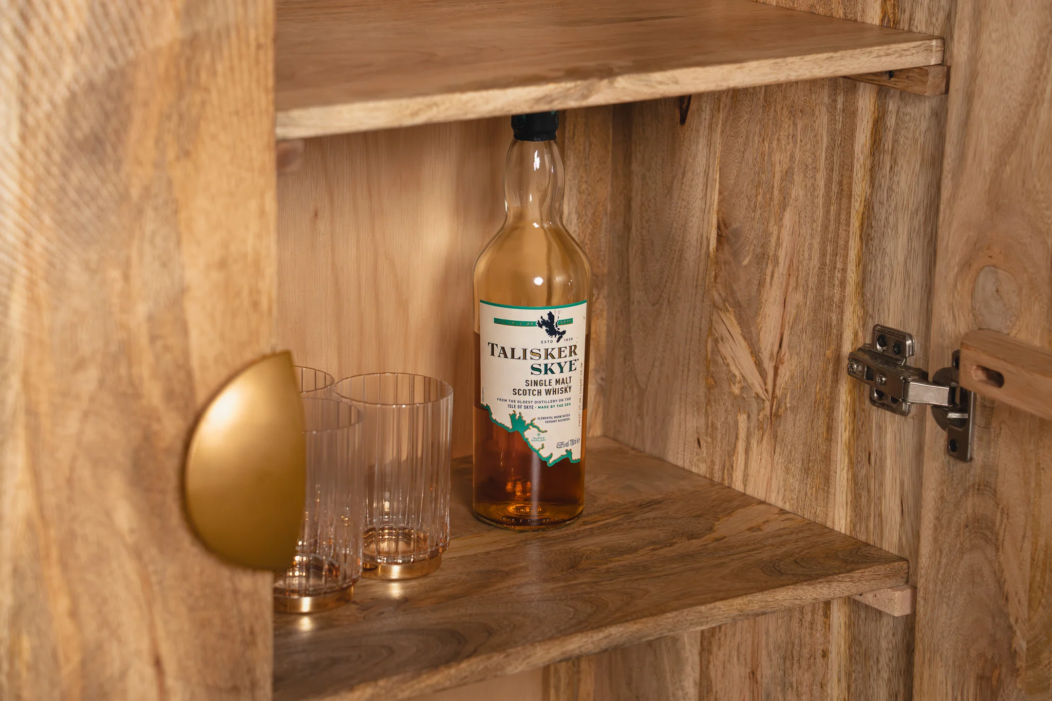 Solid Mango Wood Storage Cabinet Natural Brown 120 cm with Black Base – Sunset - Image 8