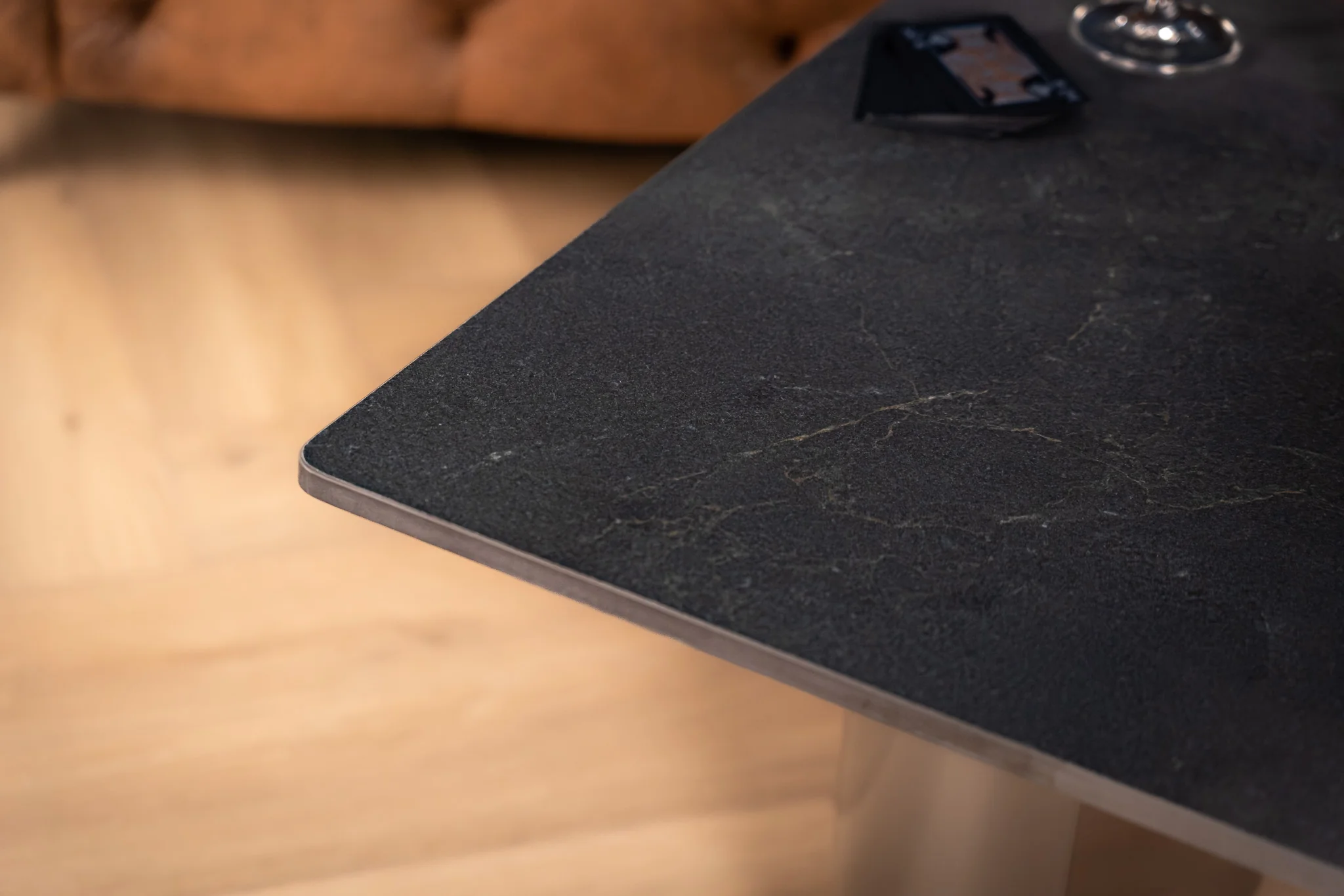 Tropea Italian Sintered Stone Coffee Table in Black Diamond Grey Look 120 cm - Image 4