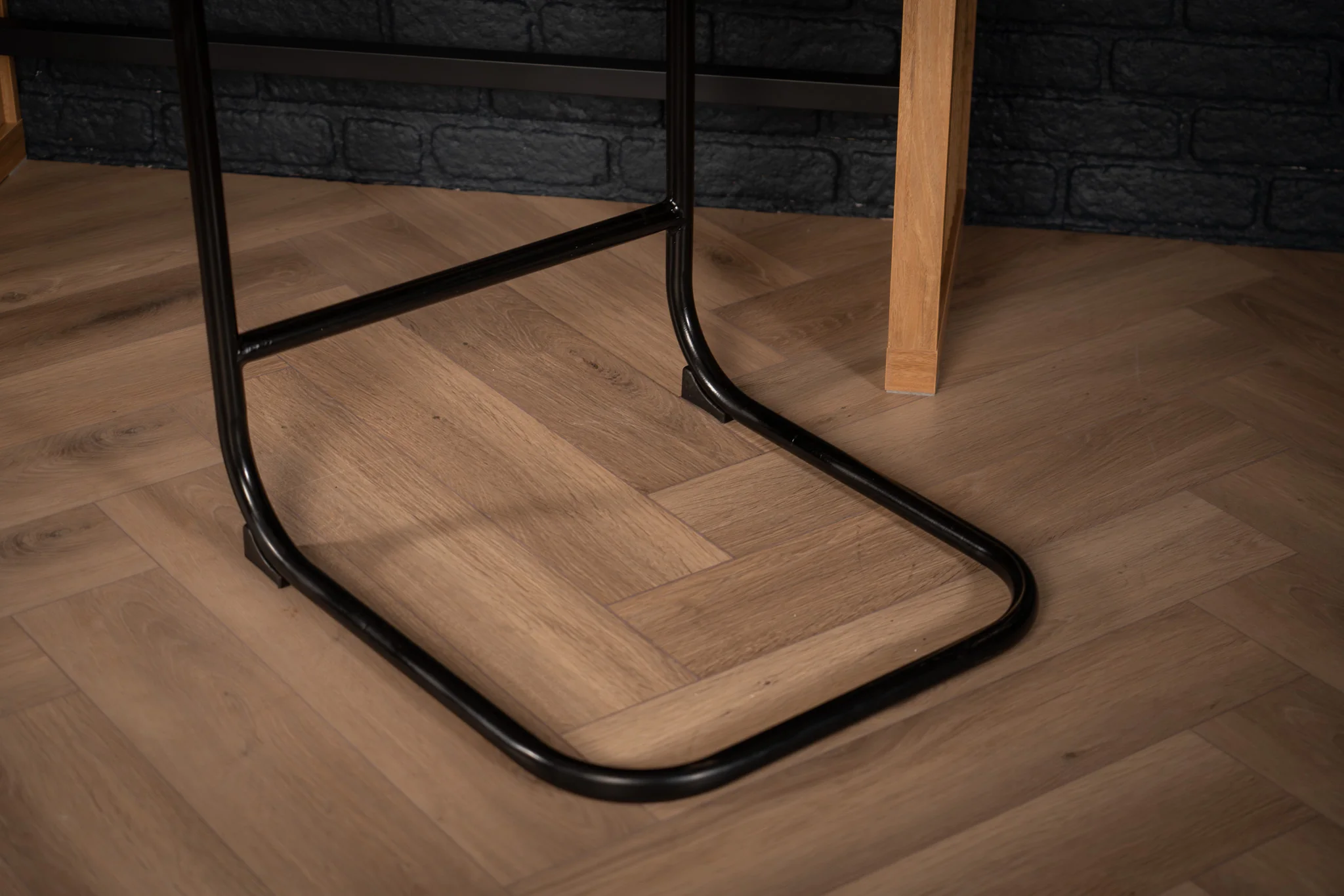 Genuine Leather Cantilever Bar Stool Brown – Veneto - Image 10