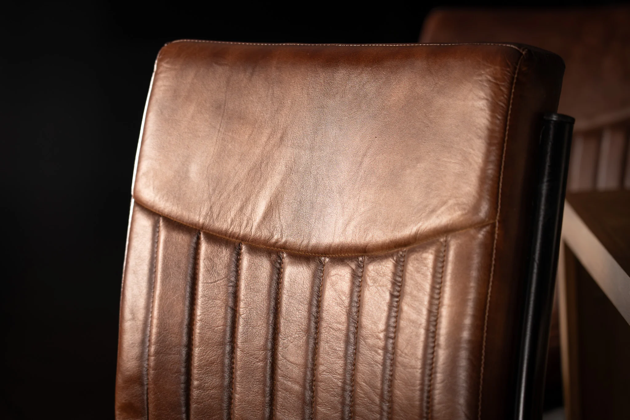 Genuine Leather Cantilever Bar Stool Brown – Veneto - Image 7