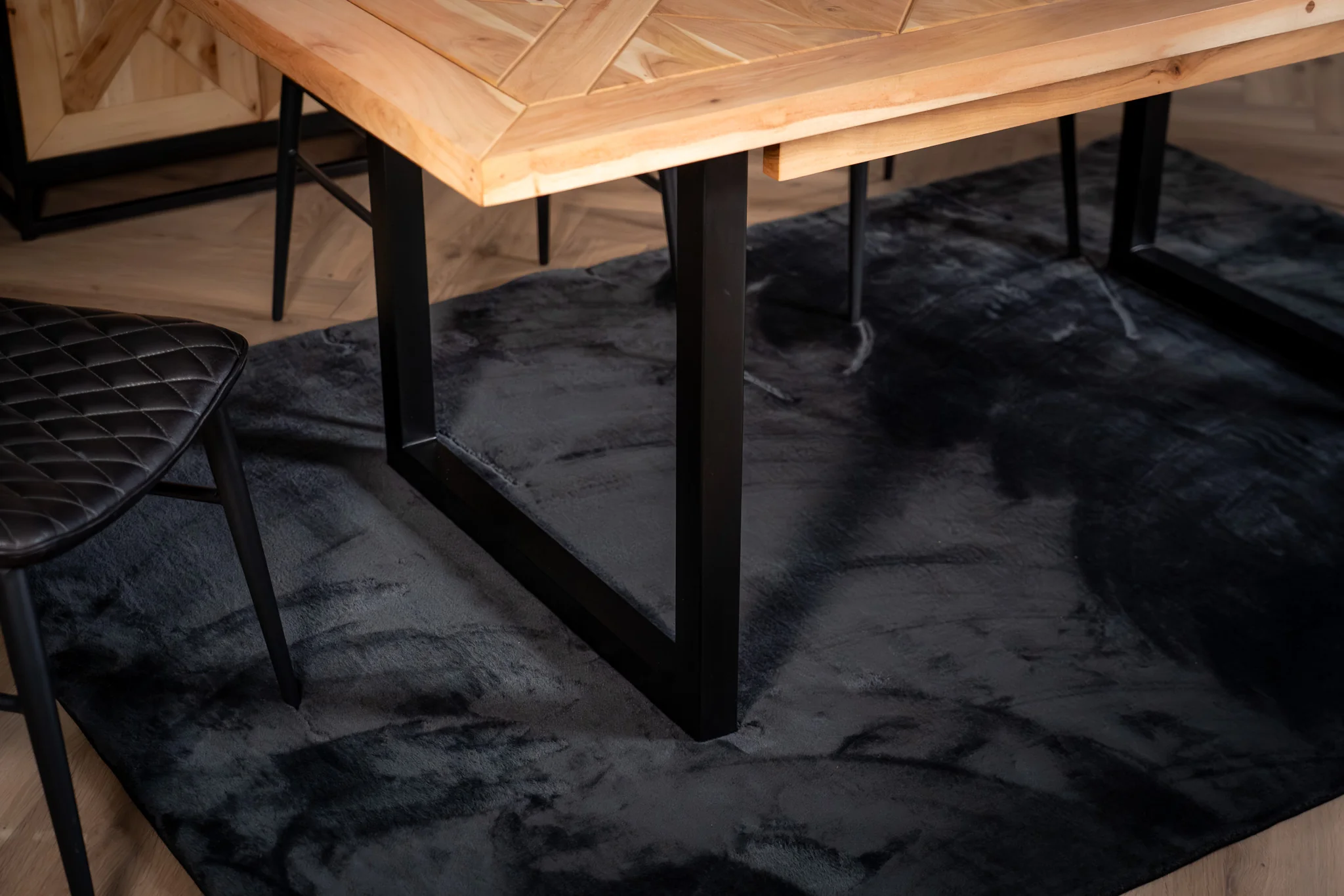 Solid Acacia Wood Dining Table 190cm – Venice U-Leg Frame - Image 7