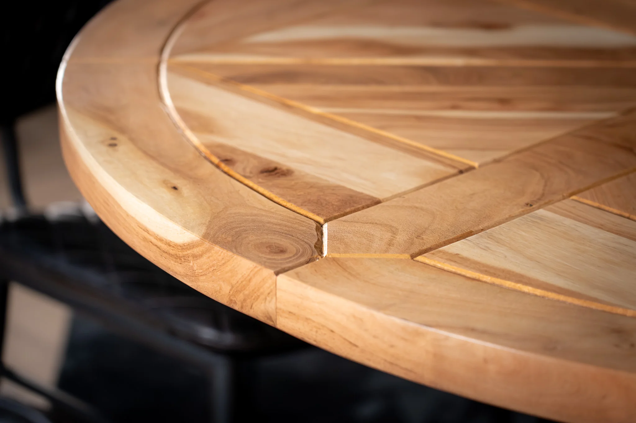 Solid Acacia Wood Round Dining Table 125cm – Venice Star Base - Image 5