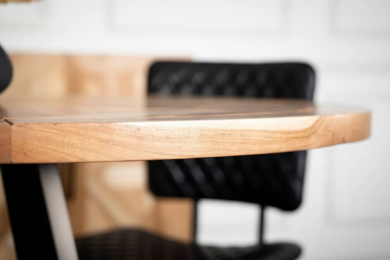 Solid Acacia Wood Round Dining Table 125cm – Venice Star Base - Image 6