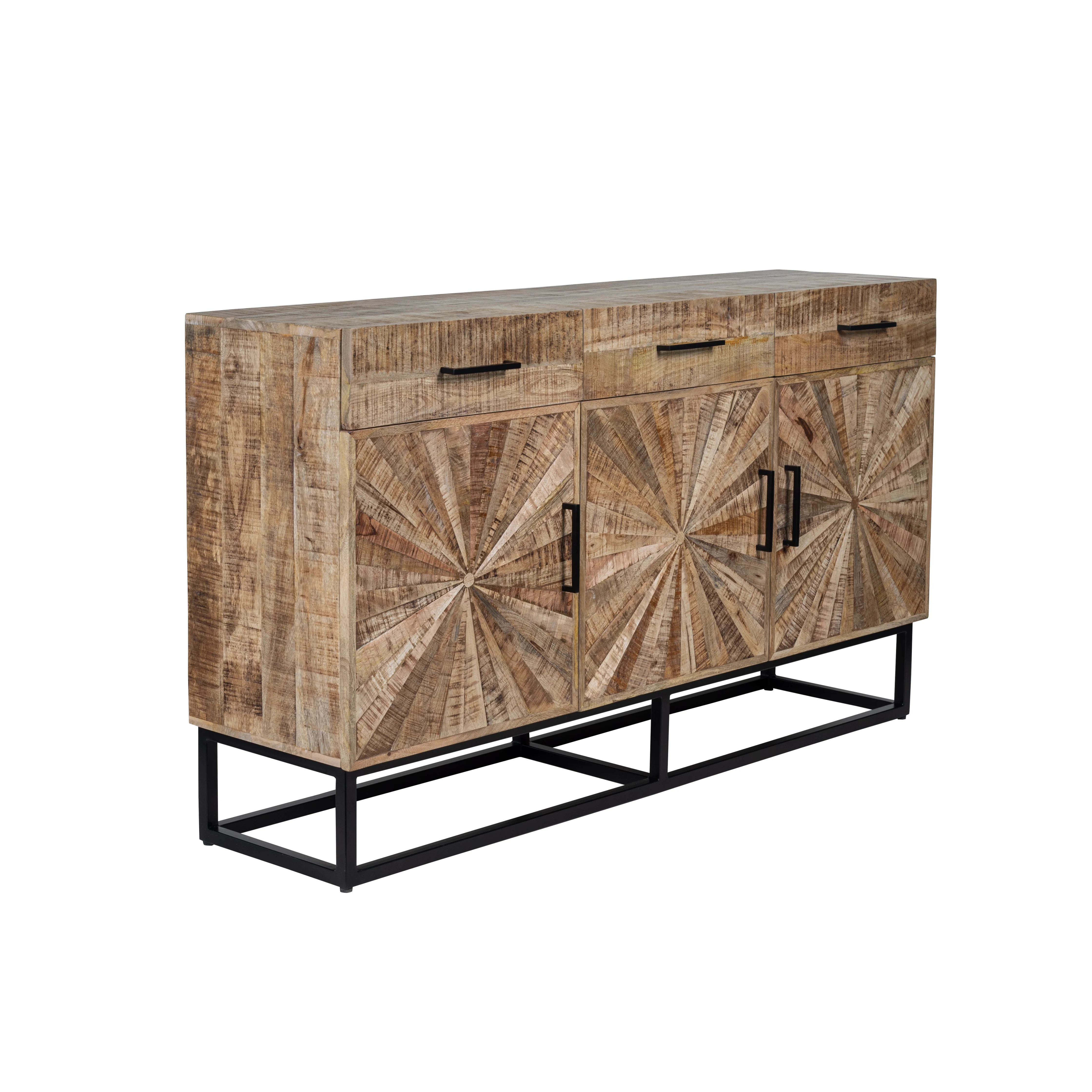 Solid Mango Wood Sideboard with Mosaic Front 160 cm – Artisan - Image 3